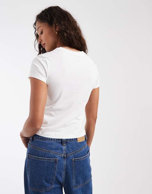 Nike Chill goddess dimante cropped T-shirt in white, 4 of 4