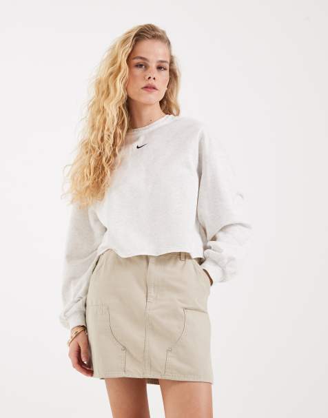 Nike – Chill – Gråmelerad sweatshirt i frotté - view 1