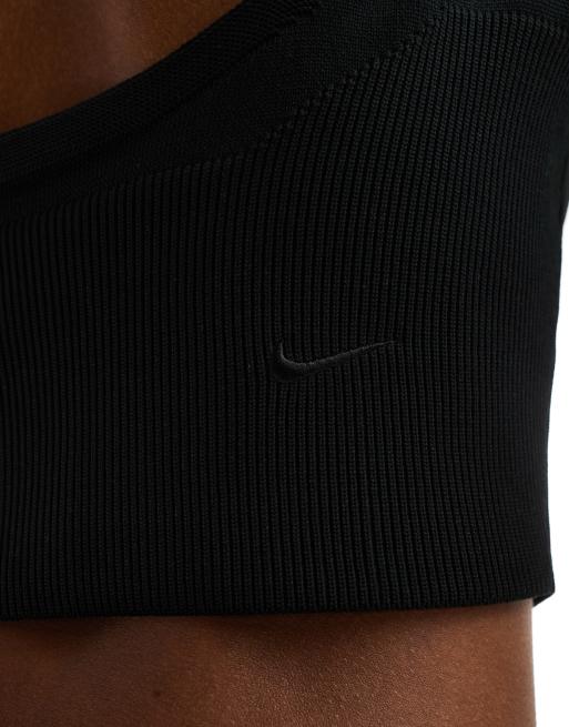 Nike Chill Knit 3/4 zip top in black | ASOS