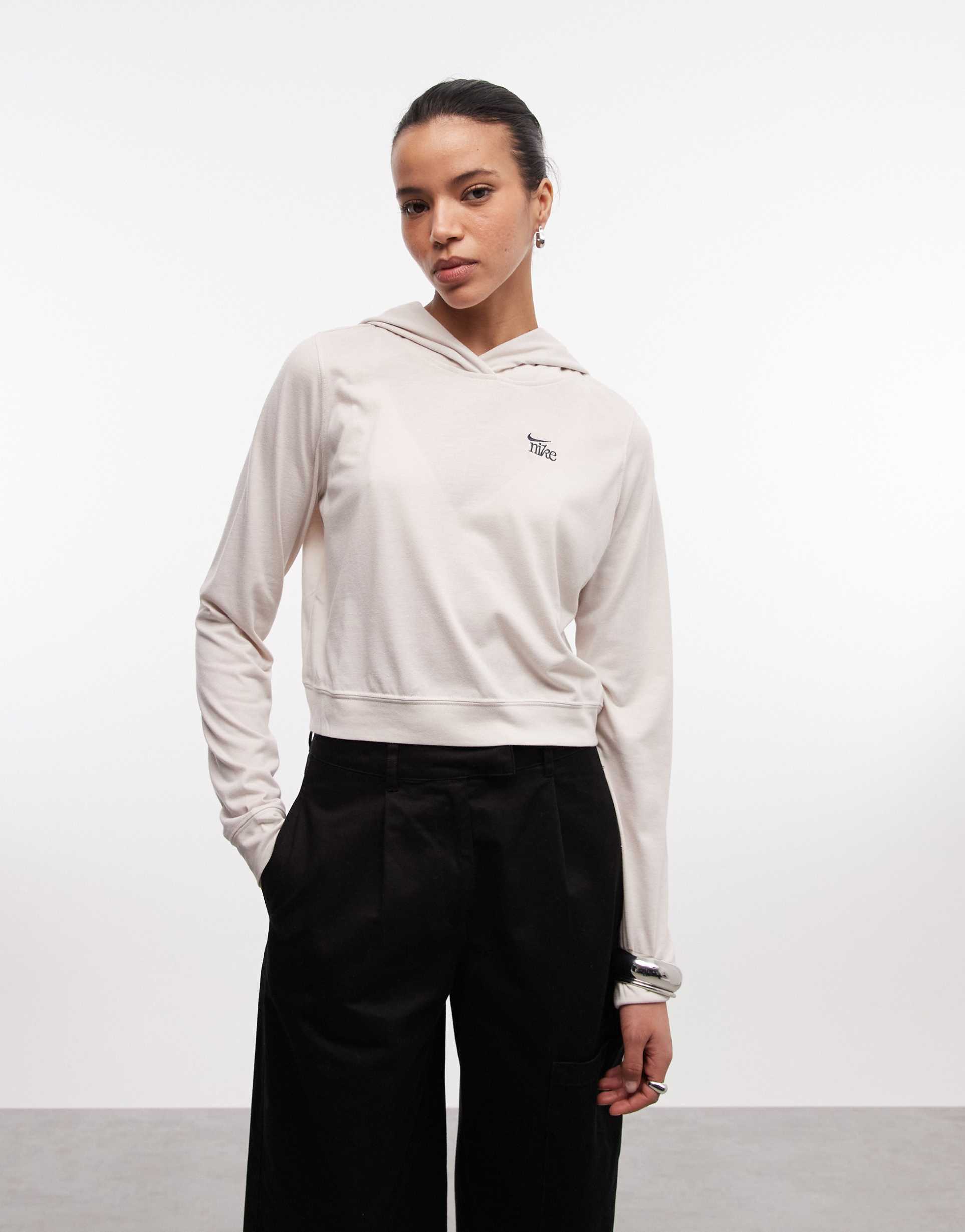 nike chill lightweight hoodie in beige