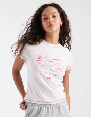 Nike Chill Love Club Graphic Baby Tee In Pink