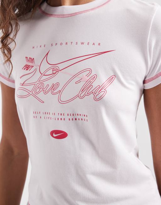 Nike Chill Love Club graphic baby tee in pink , 3 of 4