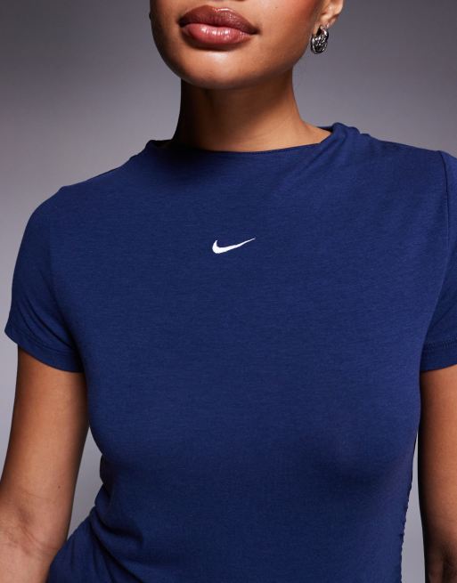 Nike Chill mock neck t-shirt in navy, 2 of 4