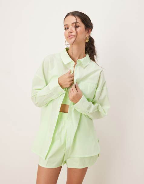 Nike Chill Poplin oversized shirt in lime green - view 1