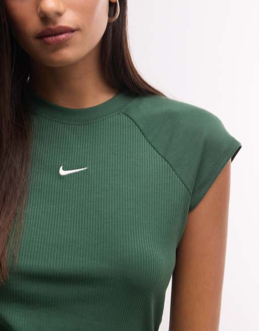 Nike – Chill – Prążkowany dzianinowy top w zielonym kolorze , 2 z 4
