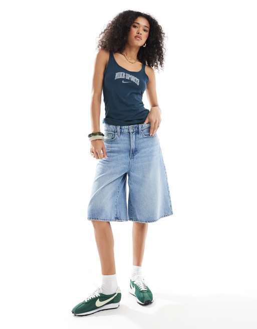 Nike Chill retro logo tank top in navy, 2 of 4