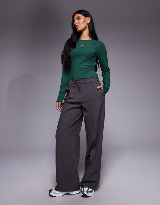 Nike Chill rib knit long sleeve top in green , 4 of 4