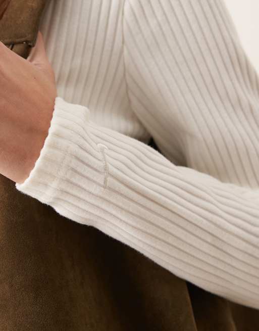 Nike Chill ribbed cardigan in cream, 3 of 4