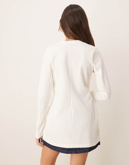 Nike Chill ribbed cardigan in cream, 4 of 4