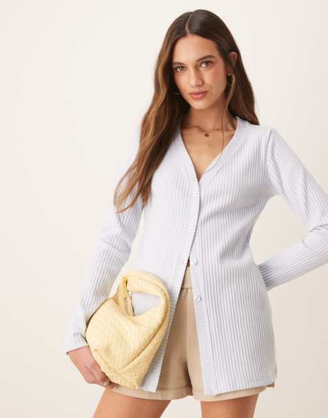 Nike Chill ribbed cardigan in light blue