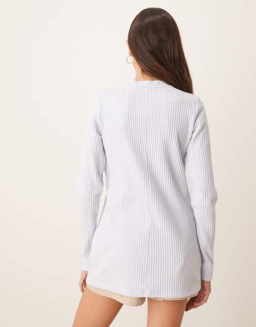 Nike Chill ribbed cardigan in light blue, 4 of 4