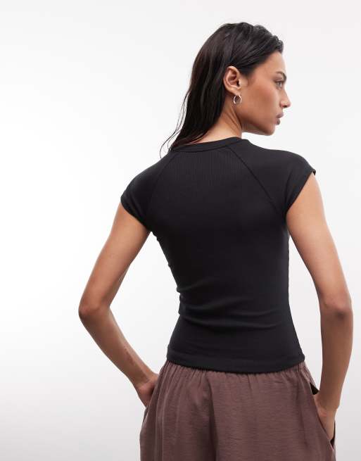 Nike Chill ribbed knit top in black and white, 3 of 4