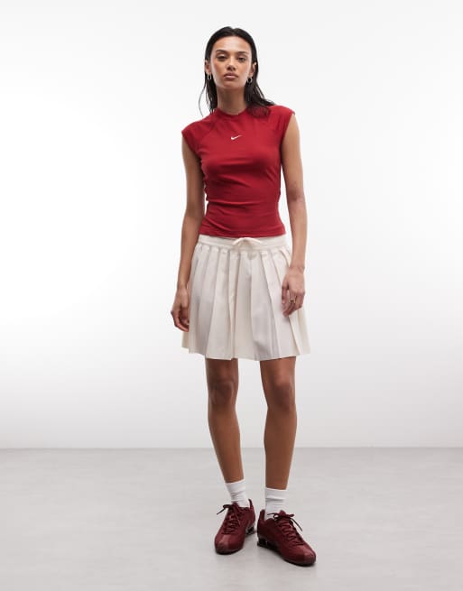 Nike Chill ribbed knit top in red, 3 of 4
