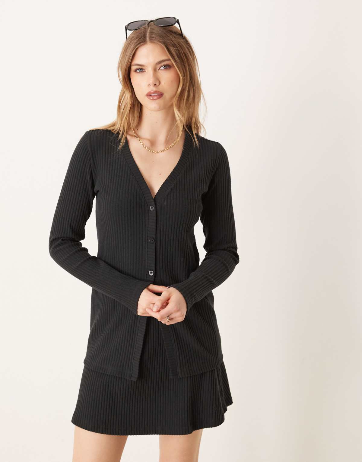 Nike Chill ribbed knitted cardigan in black