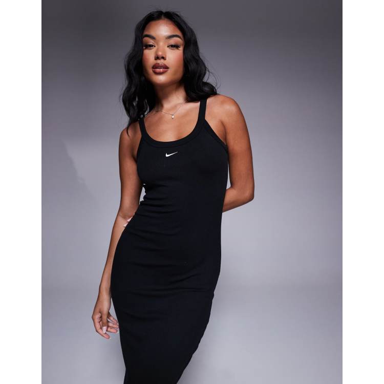 Nike Chill ribbed maxi tank dress in black | ASOS