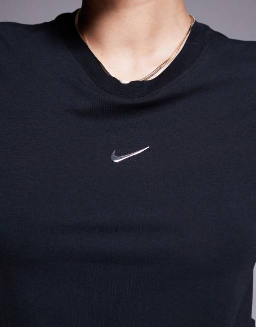 Nike Chill ribbed T-shirt with cut-out back in black
