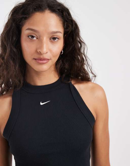 Nike Chill ribbed tank dress in black , 3 of 4