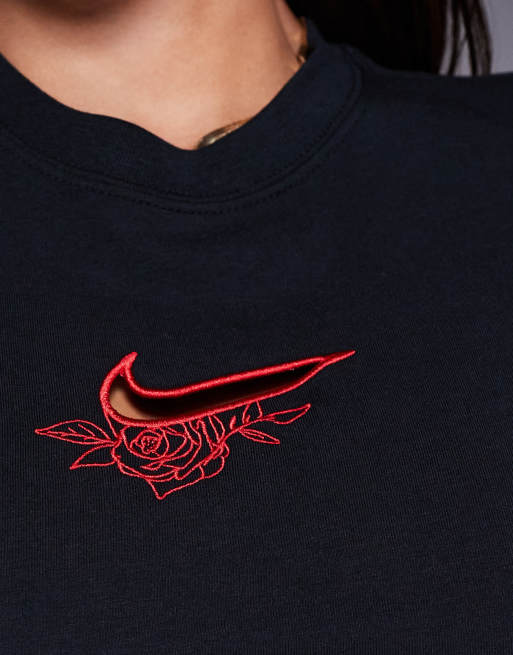 Nike - Chill - Saint-Valentin - T-shirt crop top effet rétréci - Noir , 2 de 4