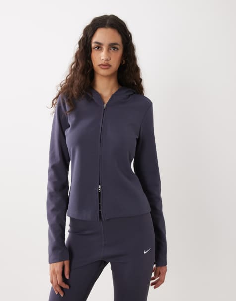 Nike - Chill - Sweat à capuche en maille à manches longues et fermeture éclair - Gris - view 1