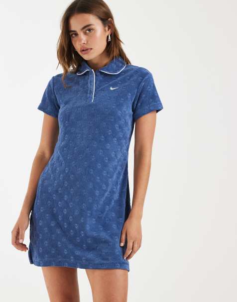 Nike Chill Terry Towel dress in navy  