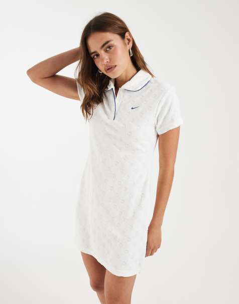 Nike Chill Terry Towel dress in off white 