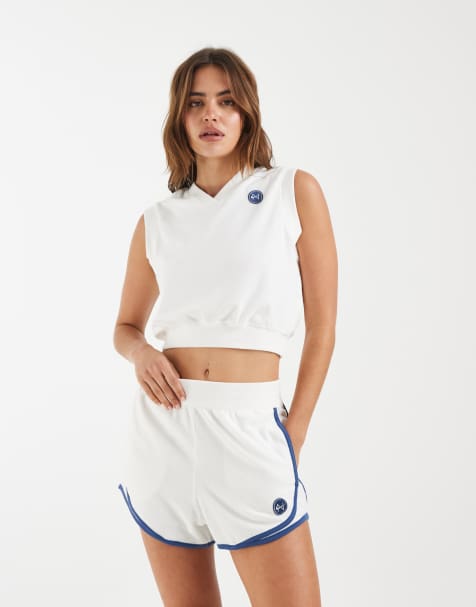 Nike Chill terrycloth shorts in white and blue - view 1