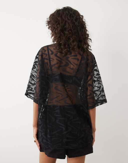 Nike Chill woven lace jersey in black , 4 of 4