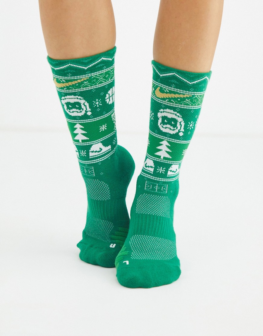Nike christmas socks in green