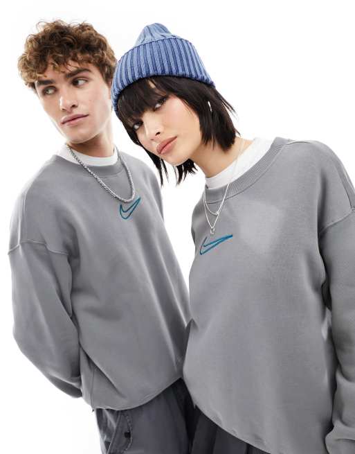 Nike – Ciemnoszara bluza unisex ze średnim logo Swoosh
