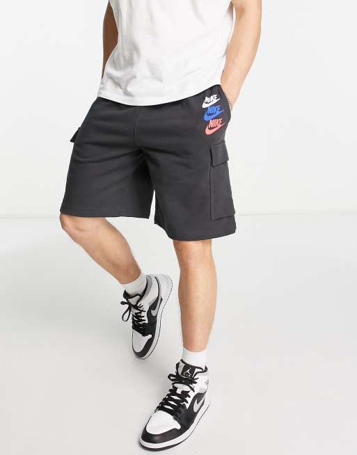 Nike – Ciemnoszare szorty z logo w różnych kolorach, 3 z 4