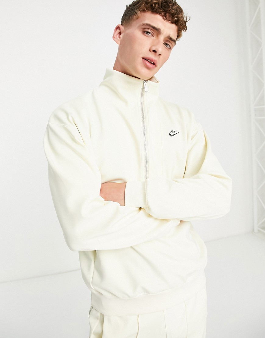 Nike Circa half zip sweatshirt in coconut milk-White