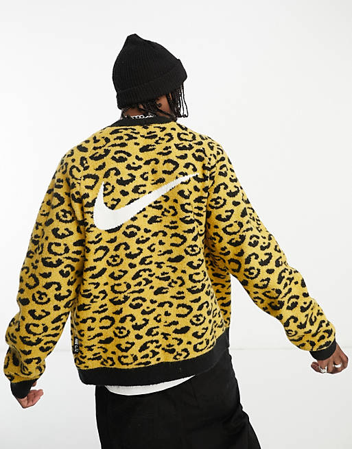 Nike Circa leopard cardigan with back swoosh | ASOS