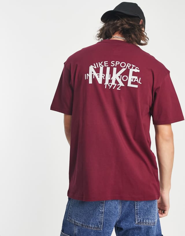 Nike Circa M90 Premium logo t-shirt in dark red