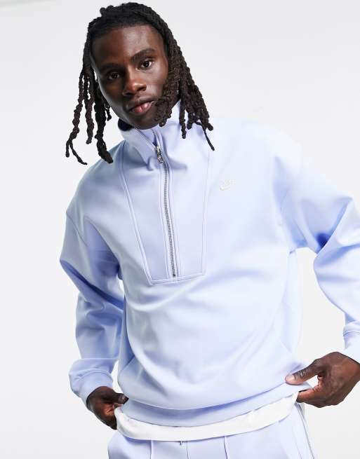 Nike – Circa Pack – Sweatshirt in Hellblau mit kurzem Reißverschluss