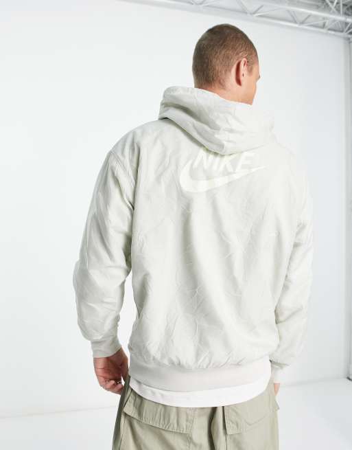 Nike – Circa Premium – Winterlicher, strukturierter Kapuzenpullover in hellem Knochenweiß