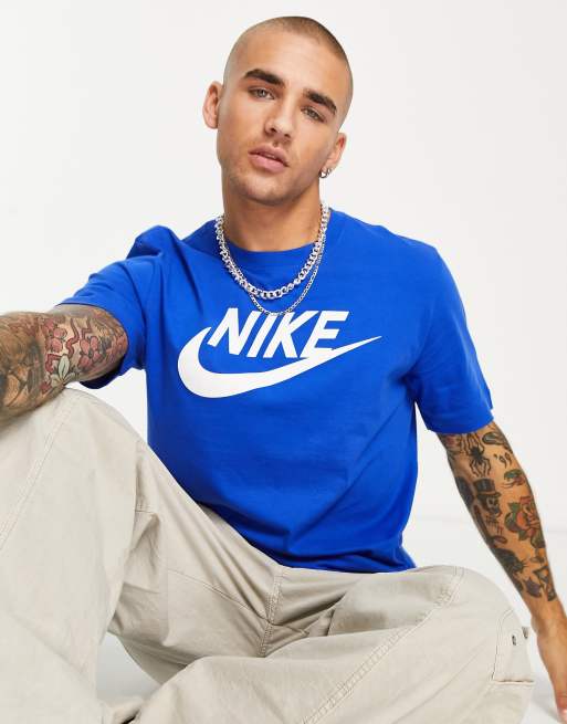 Nike – CircaM90 Premium – Niebieski T-shirt z dużym logo