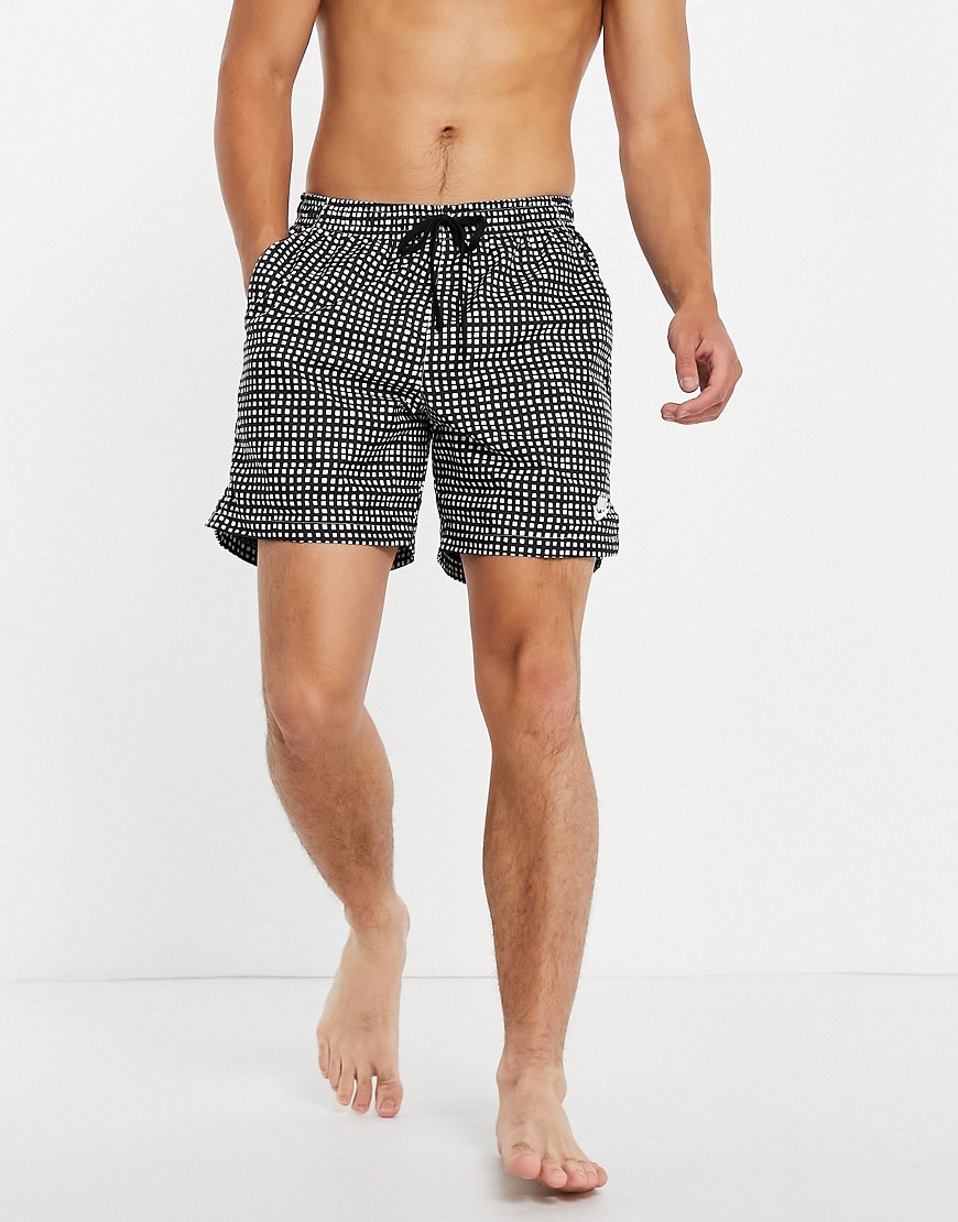 Nike City Edition woven shorts in black and white check