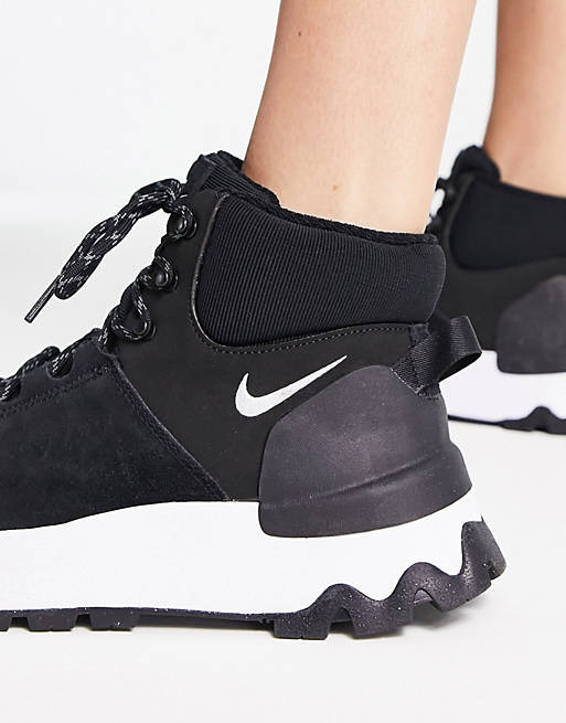 Nike City sneaker boots in black and white | ASOS