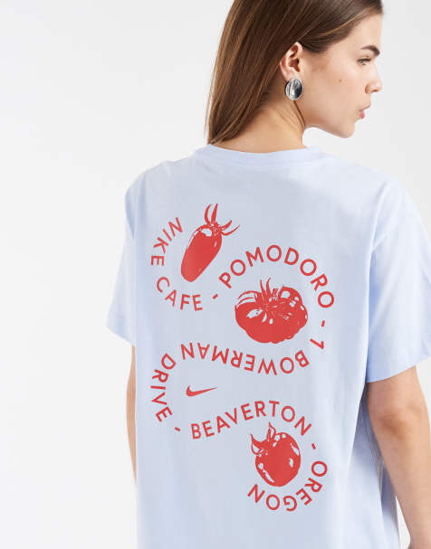Nike Classic - Blå oversized T-shirt med grafik - view 1