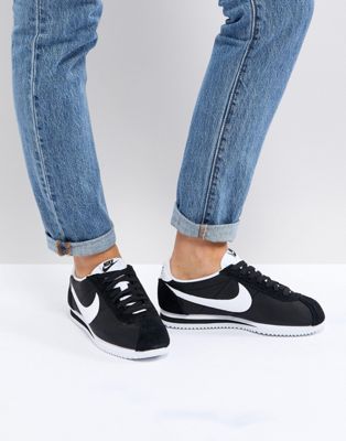 Nike Classic Cortez Sneakers In Black 