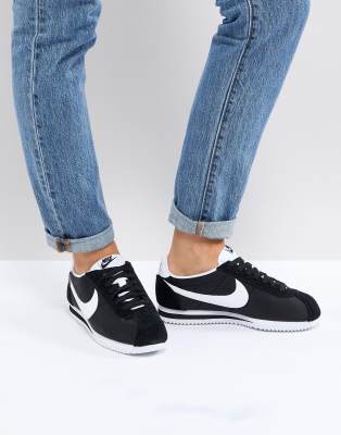 cortez shoes black and white