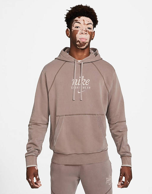 parallel Referendum Drought Nike Classic Heritage washed hoodie in gray | ASOS