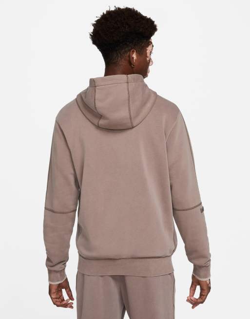 Nike Classic Heritage washed hoodie in gray