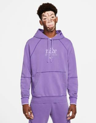 Nike Classic Heritage washed hoodie in purple