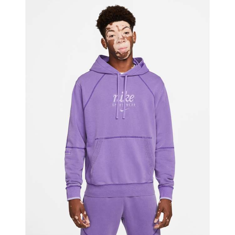 Nike Classic Heritage washed hoodie in purple ASOS