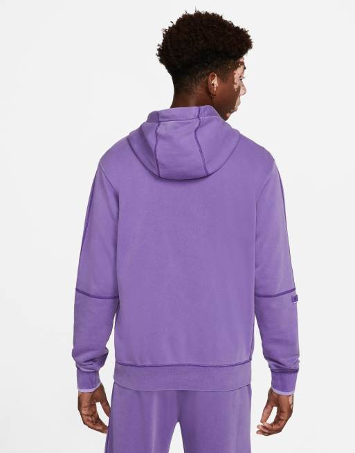 Nike Classic Heritage washed hoodie in purple