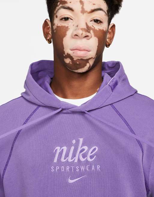 Nike Classic Heritage washed hoodie in purple