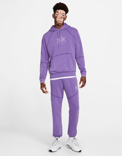 Nike Classic Heritage washed hoodie in purple