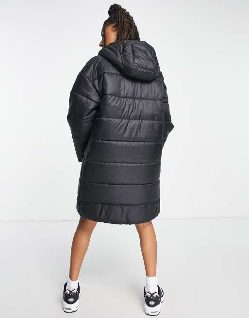 Nike black longline down sale filled coat