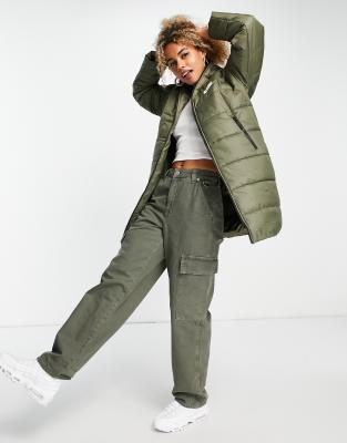 nike khaki padded jacket